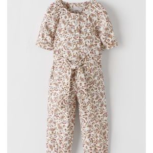 NWT Zara Girls Floral Printed Jumpsuit
